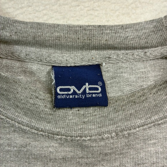 Vintage Wolf Crewneck Sweatshirt Mens Medium Gray Pullover 90s Nature OVB Animal - Picture 4 of 7